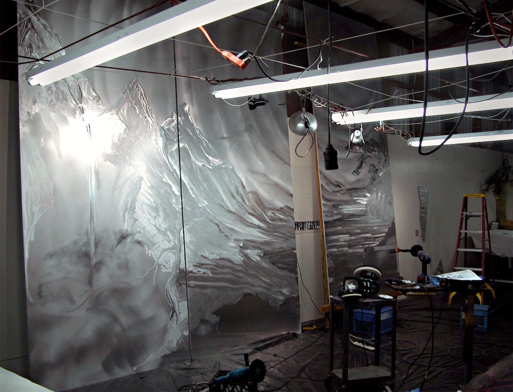 Large-scale Red Wolf Fine Art architectural commission installation